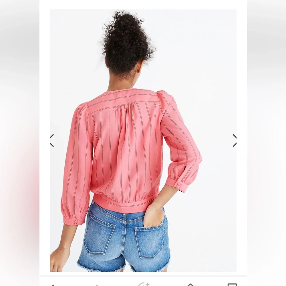 MADEWELL Wrap Top in Cecilia Stripe - Picture 3 of 7